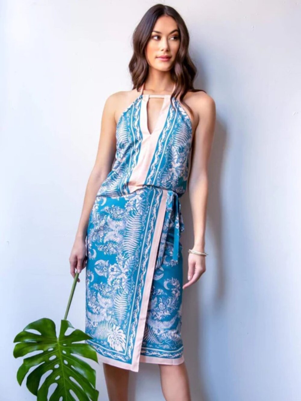 Eva Franco | Botanical Halter Tie Top | NWT